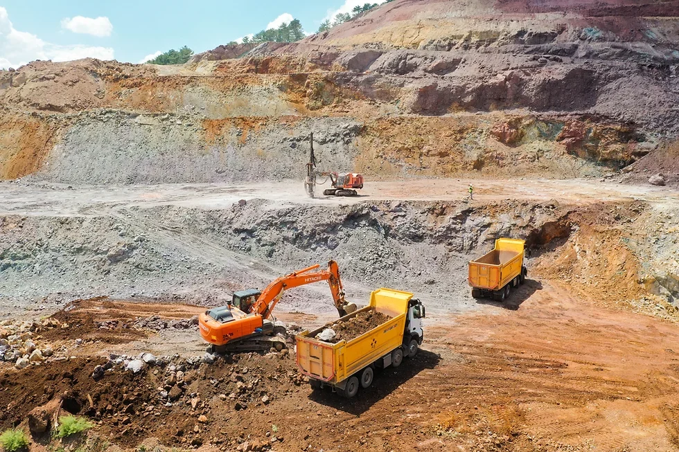 Open-pit mining operations at the Turkish sister company